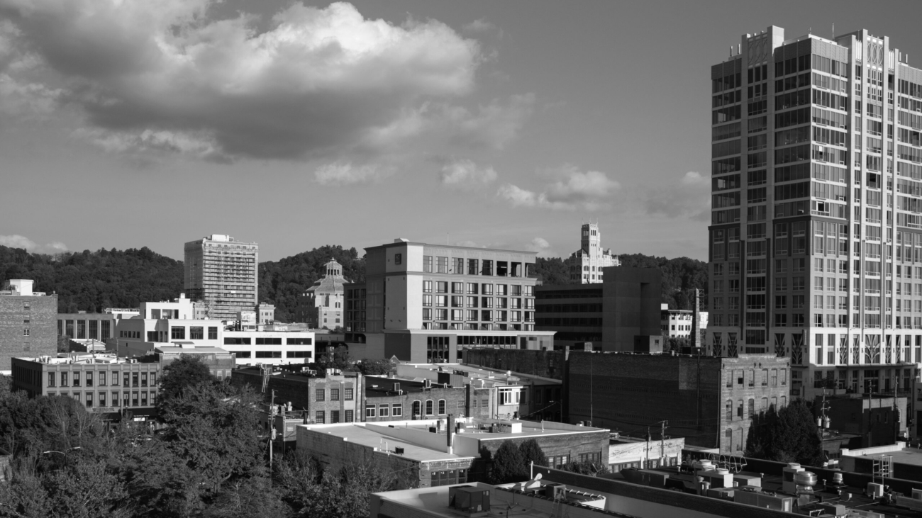 Buildings of Downtown Asheville in late afternoon